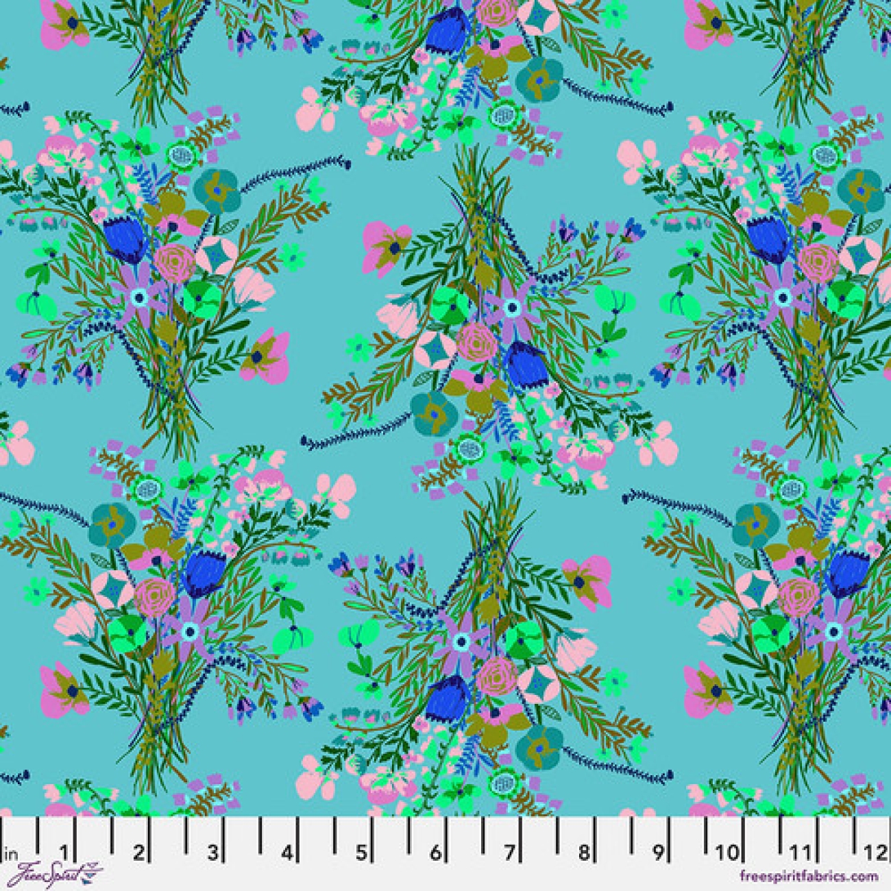 Baumwolle Patchwork - Carolyn Gavin Stoffe - Harmony - Bundles of Joy Robin's Egg